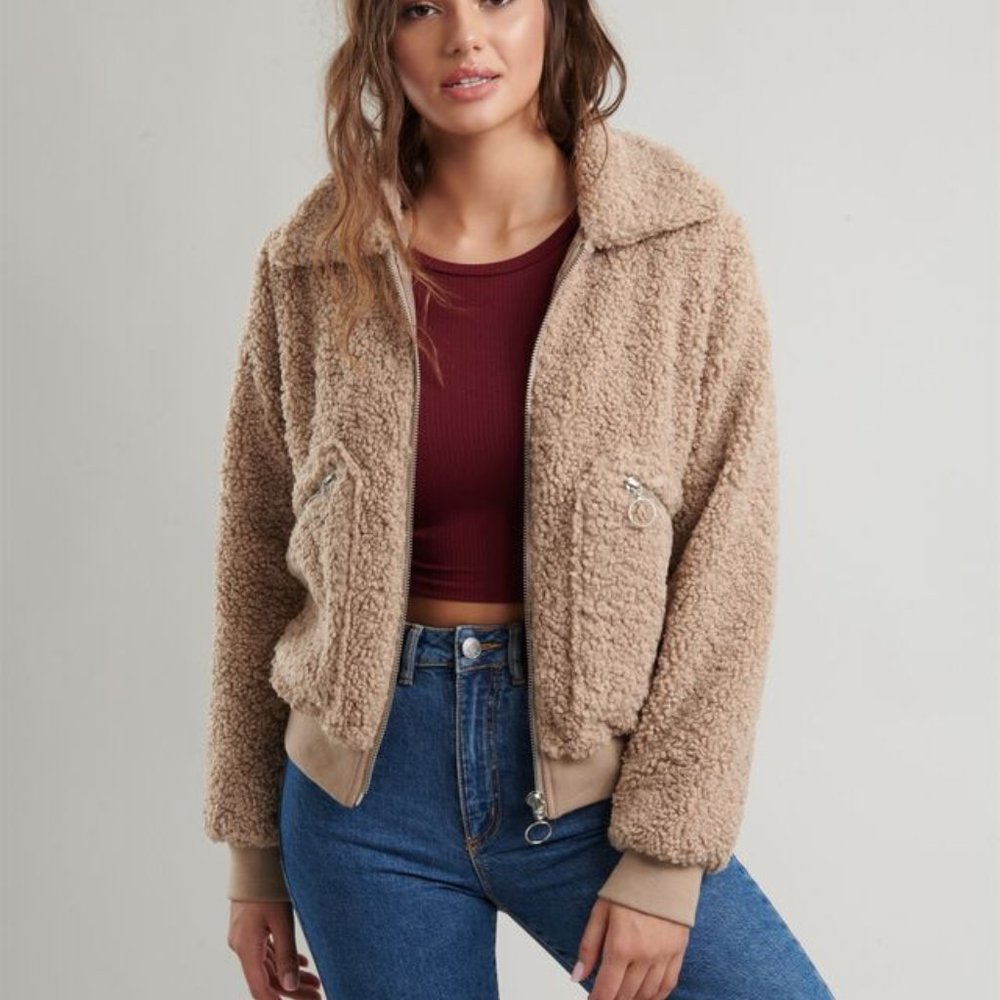 garage sherpa oversized teddy coat